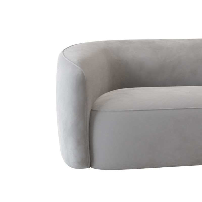 Modern Style Sofa Bed Even Back Armrest No Cushion Back Grey Sofa