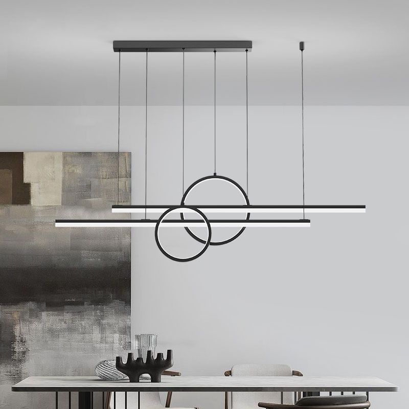 Luci da isola a forma lineare Modern MEDICE METAL INSLAGE A 4 LIGHT LIGHTINI IN NERO