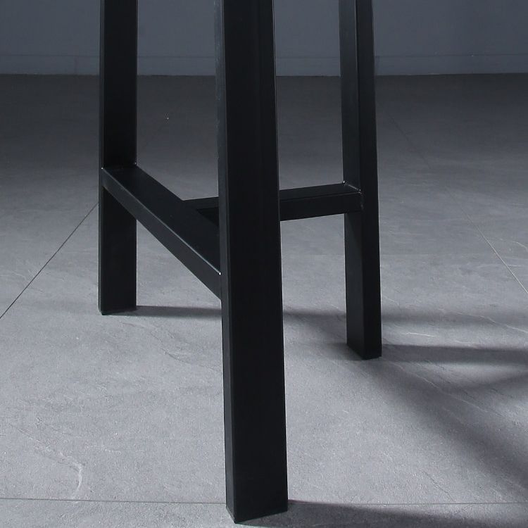 Contemporary Indoor Rectangle Trestle Bar Dining Table with Metal Legs