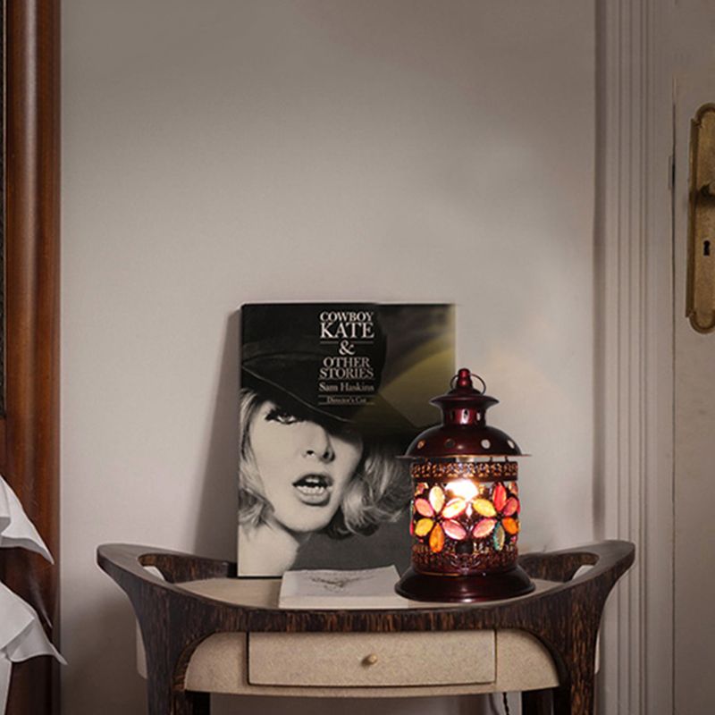 Luce da tavolo da notte in metallo a 1 bulba Light antico Lancia da soggiorno illuminazione da comodino