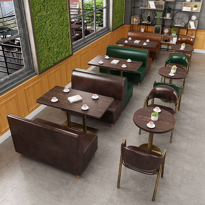 Glam Faux Leather Kitchen Dining Side Chairs Open Back Dining Side Chair