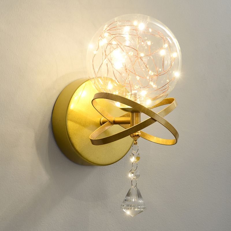 Forme de bille Lumière de mur de verre Style moderne 1 lumière lumineuse lumière murale