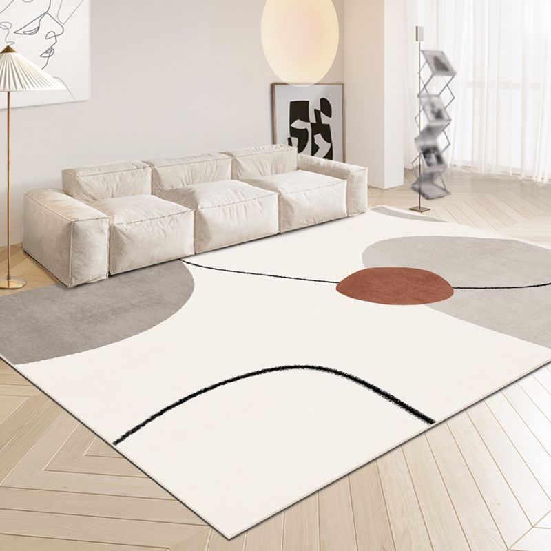 Simplicity Carpet Polyster Trendy Contrast Panel Indoor Rug Stain Resistant Area Rug for Living Room