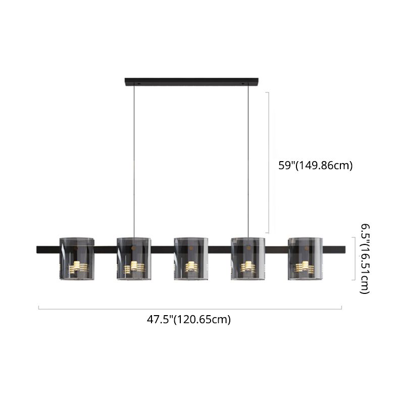 Modern Kitchen Island Lighting with Shape Island Lighting Glass 5 Light Island Lights