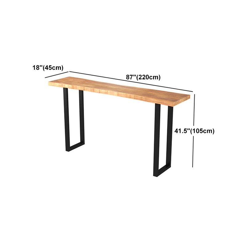 Solid Wood Bar Dining Table Traditional Luxury Rectangle Bar Table with Sled Base