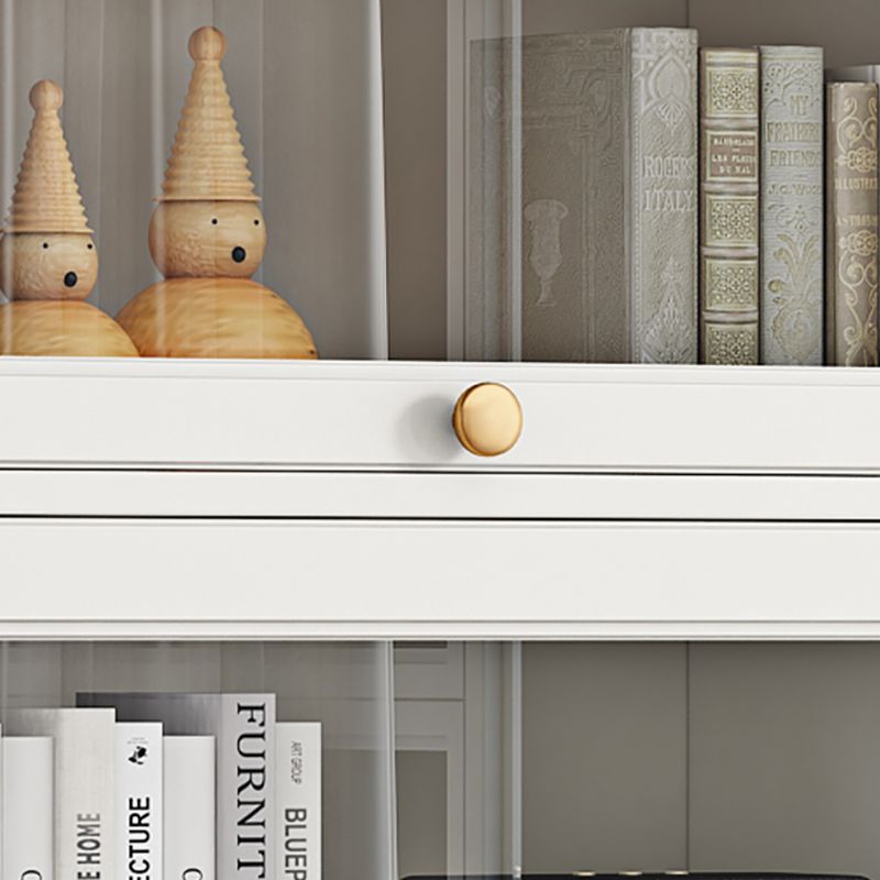 Modern Engineered Wood Bookshelf Standard Closed Back Bookcase with Doors