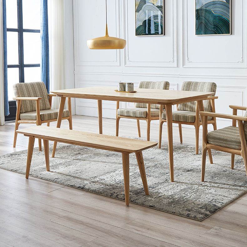 Ash houten rechthoekige tafel moderne eettafel met 4 poten voor restaurant, in de natuur