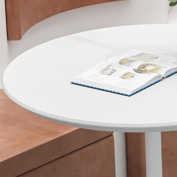 Metal Modern Round Dining Table Pine Wood Top Table for Kitchen