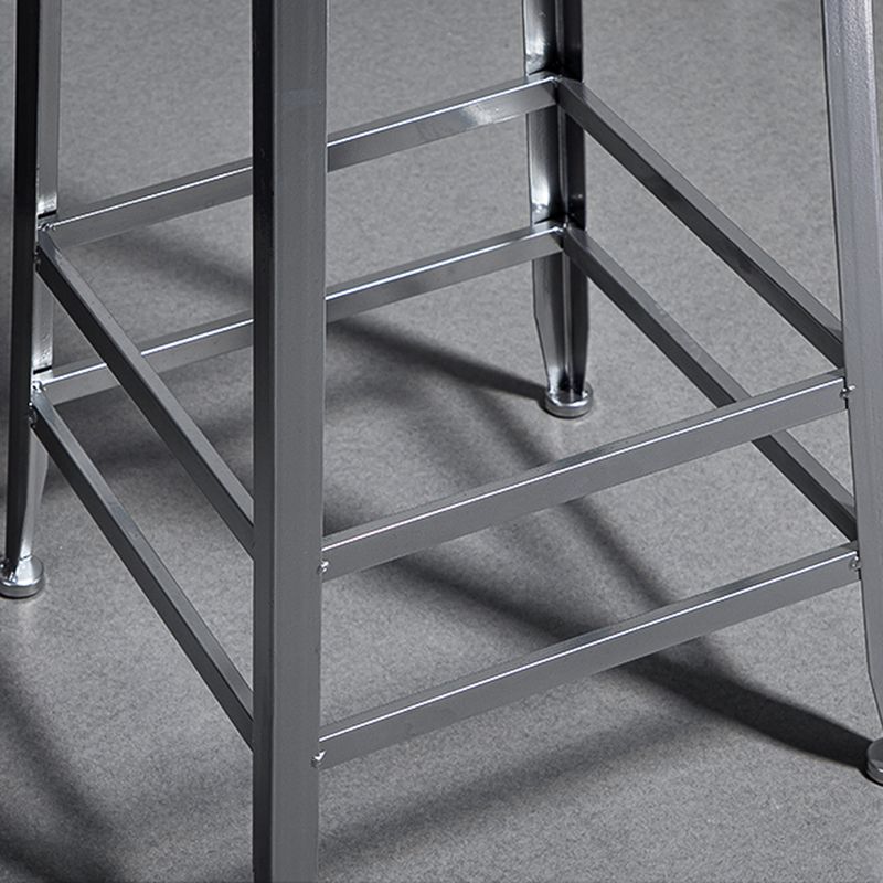 Metal Dining Stools Contemporary Armless Faux Leathe Bar Stools