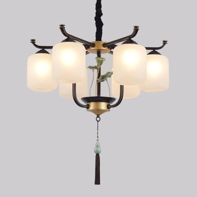 Multi -licht cilindrische tak hangende lichten moderne stijl glashangende verlichting