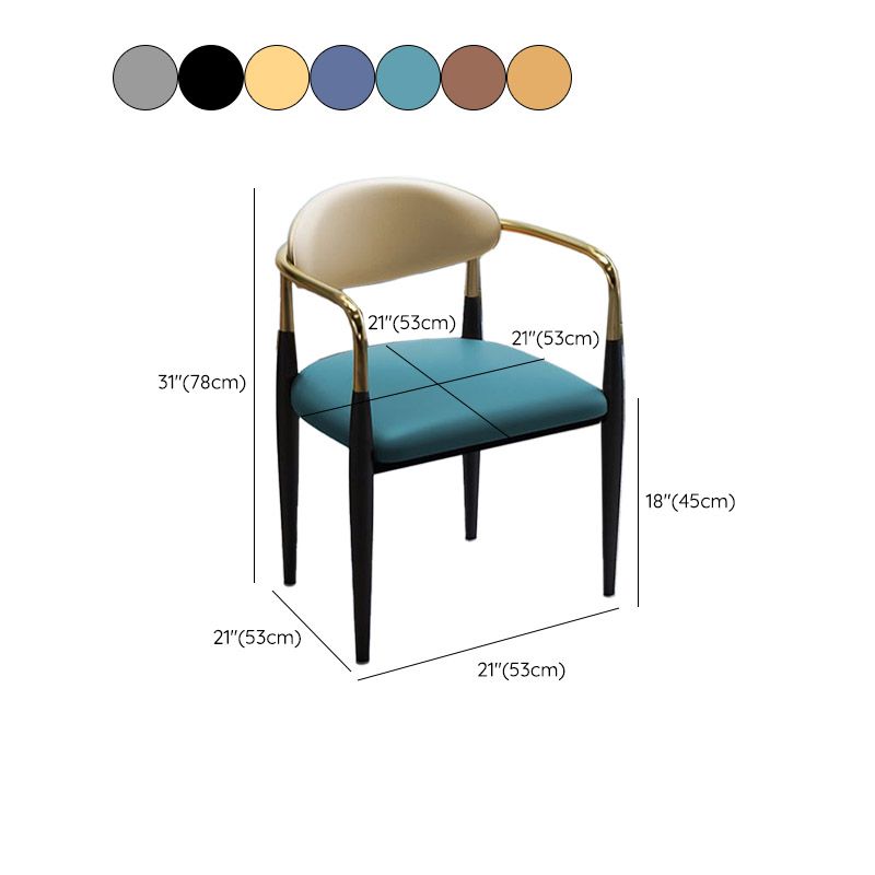 Faux Leather Dining Side Chair Open Back Dining Side Chair for Home