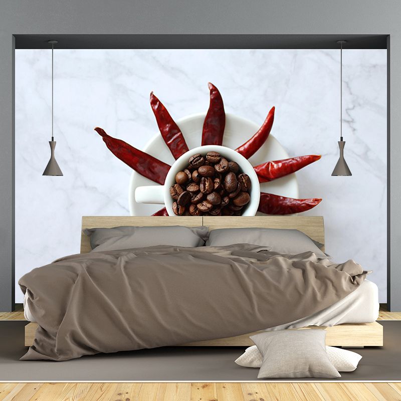Roasted Coffee Beans Mural for Coffee Shop Mildew Resistant Wall Covering