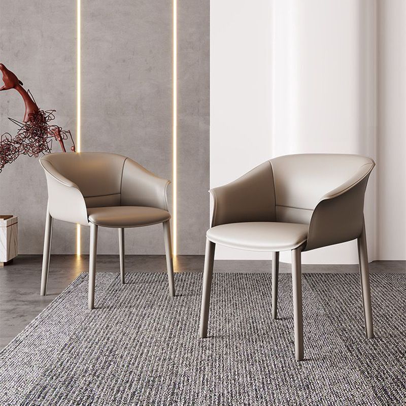 Faux Leather Arm Dining Chairs Contemporary Home Dining Side Chair