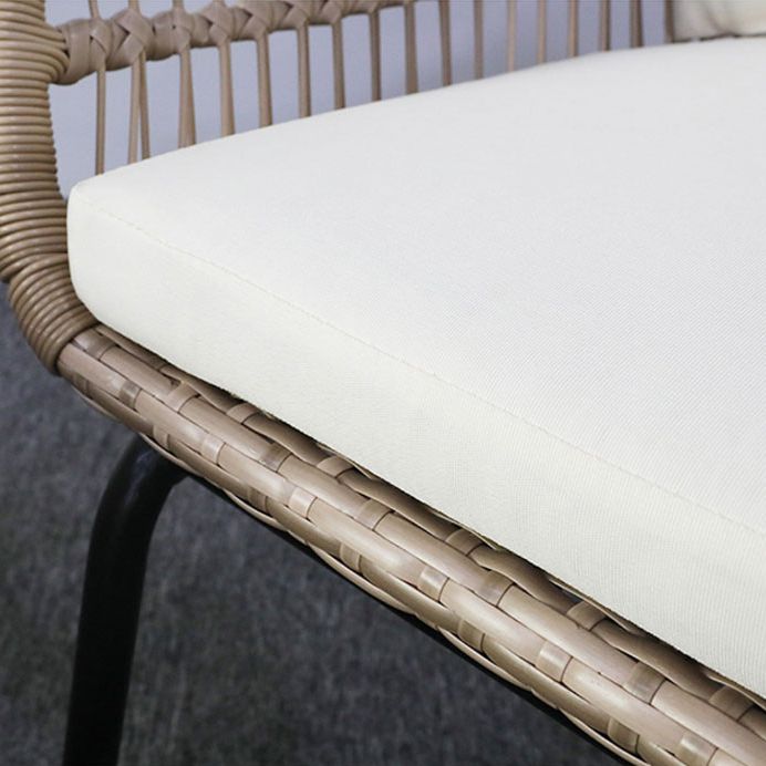 Modern Outdoor Dining Table Set 1/3 Pcs Rattan and Metal Frame Patio Table and Chairs