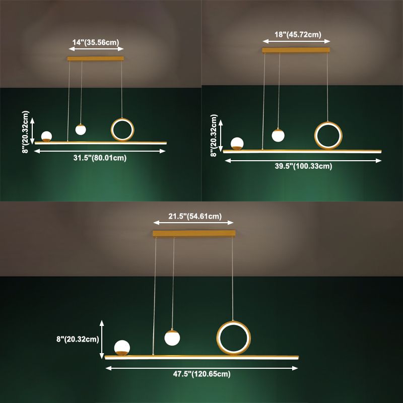 Nordic Metal Island Light Gold Geométrico 4 Lights Island Colgante para comedor