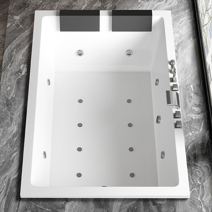 Rectangular White Bath Acrylic Modern Soaking Drop-in Bathtub