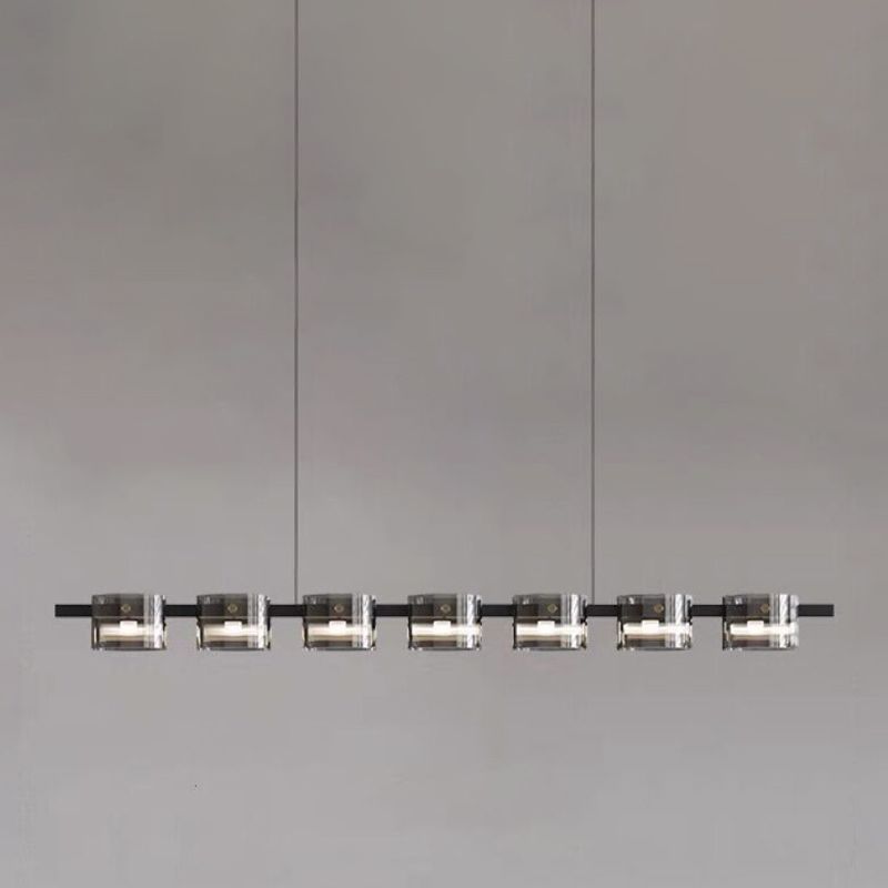 Nordic LED Island Lighting Fixture Simple Glass Hanging Light for Dining Room