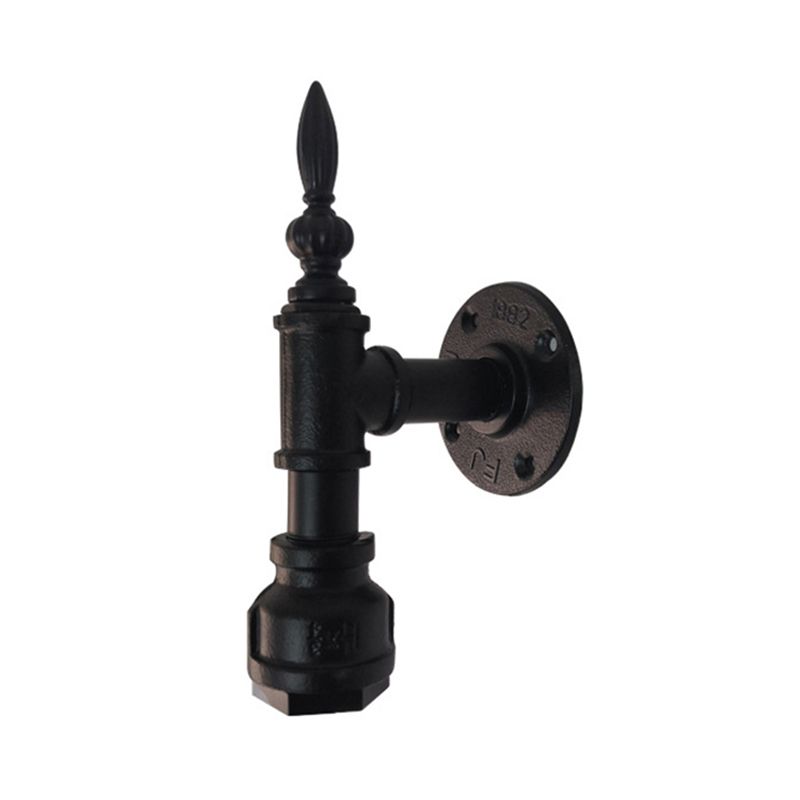 Metallic Matt Black Wall Lighting Rohr Design 1 Leichte Vintage -Wandleuchte für Schlafzimmer