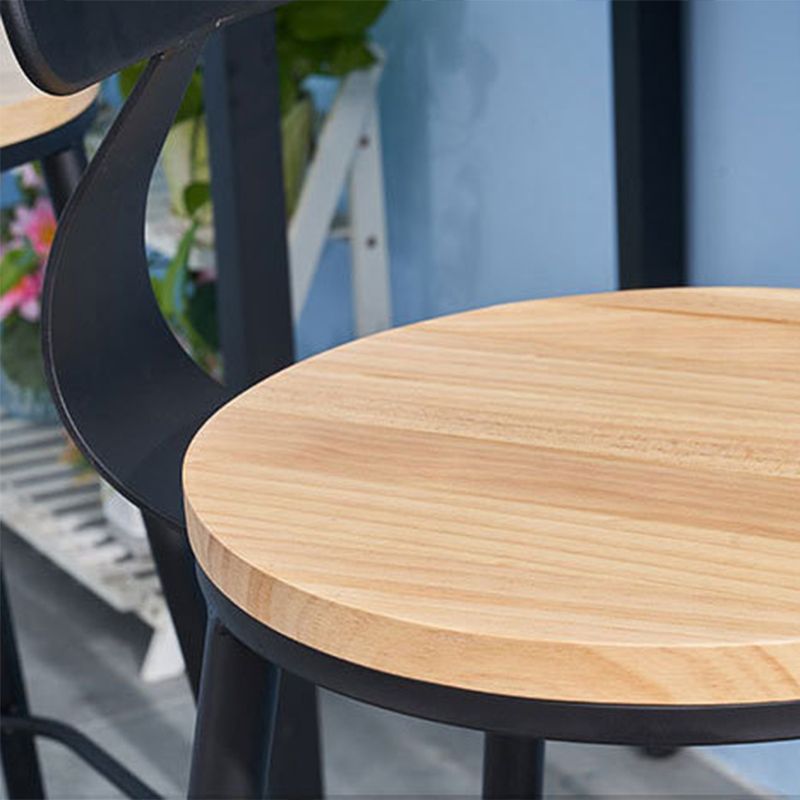 Industrial 1/2/3/5 Pieces Solid Wood Bar Table Set Fixed Counter Set for Home Use