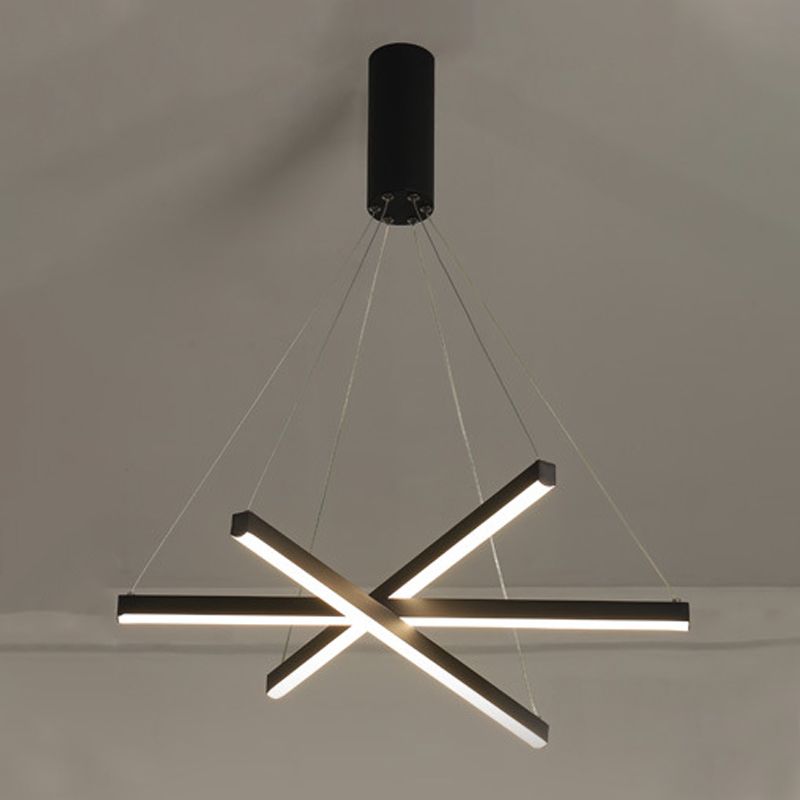 Modern Style Metal Hanging Light Fixtures Linear Multi Lights Suspension Light