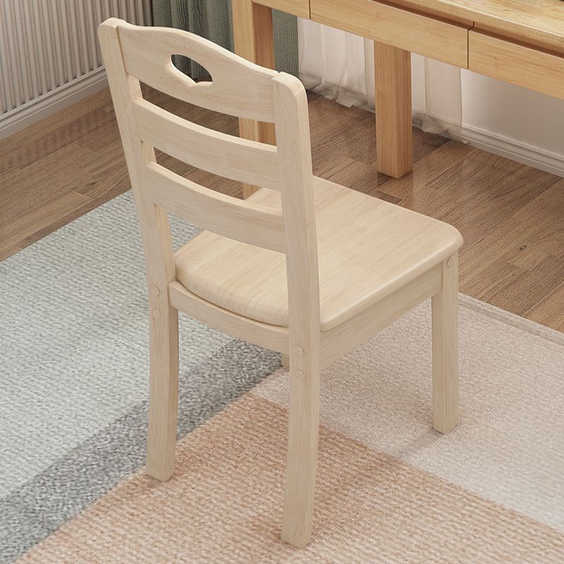 Solid Wood Dining Chair Industrial Style Ladder Back Armless Chair