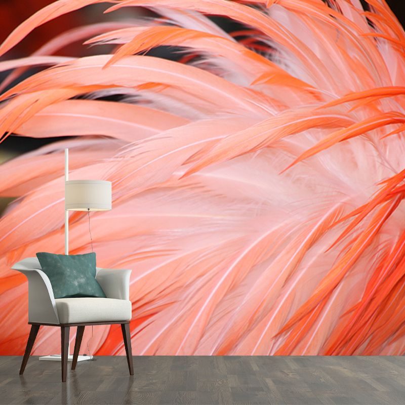 Bird Feather Wall Covering Water Resistant Wall Mural Decal for Living Room