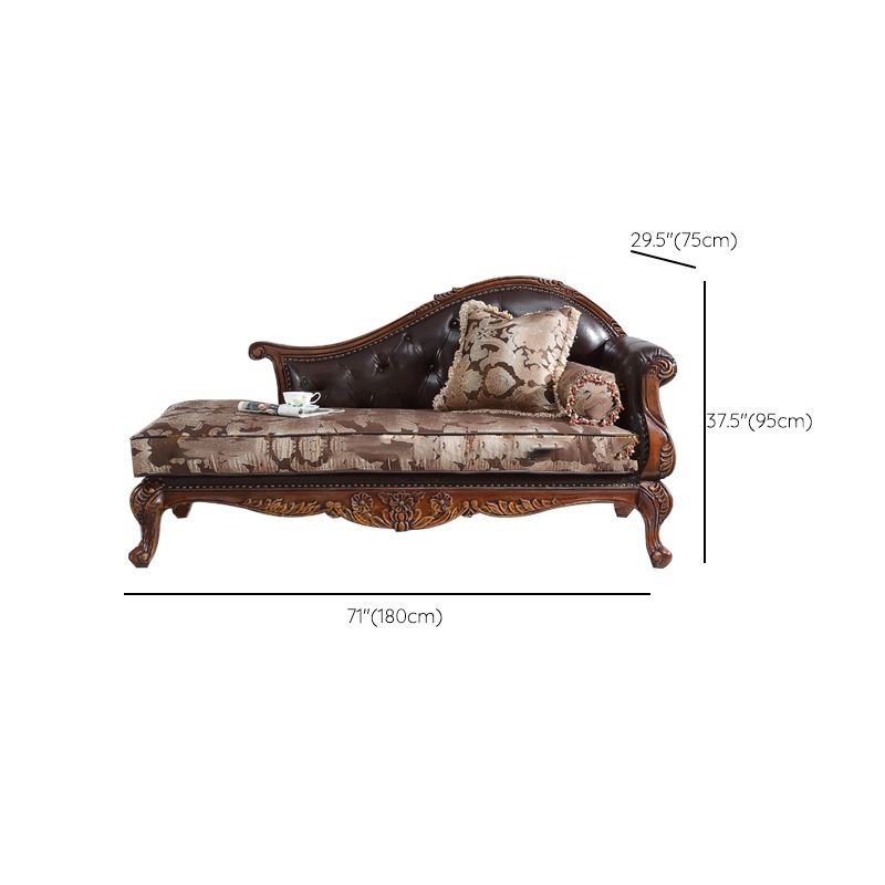 Traditional Upholstered Chaise Lounge Couch Fabric Chaise Lounge Chair with Arms