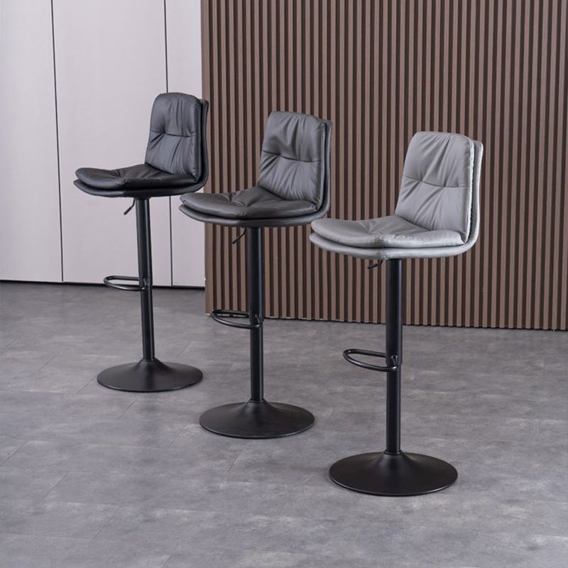 Contemporary Liftable Bar-stool PU Leather Bar Stool with Metal Legs