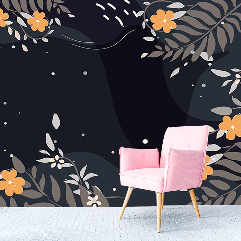 Sitting Room Wall Mural Tropical Plants Decorative Eco-friendly Wall Covering