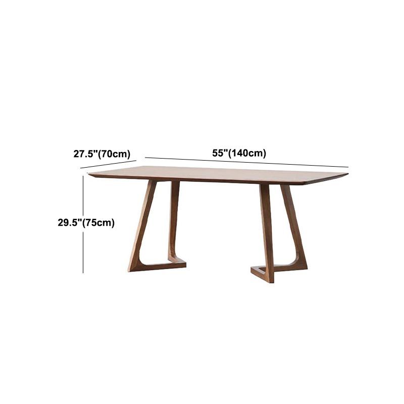 Natural Solid Wood Dining Table Modern Indoor Furniture with Double Pedestal