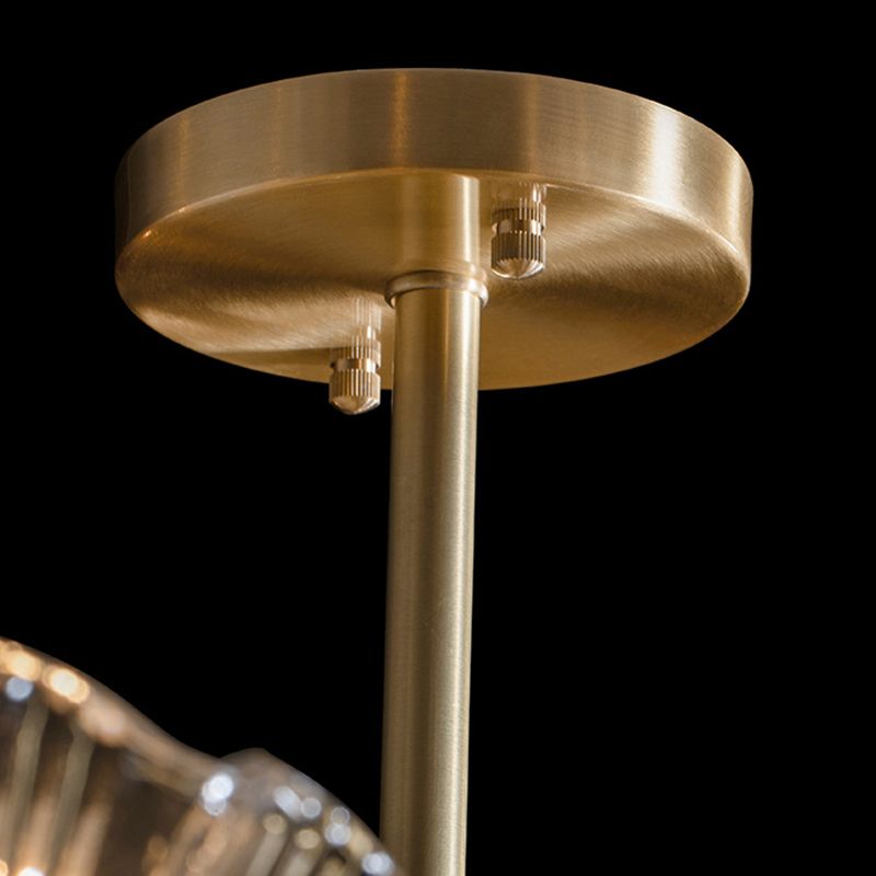 Glass Metal Contemporary Chandelier Gold Pendant Lighting for Living Room