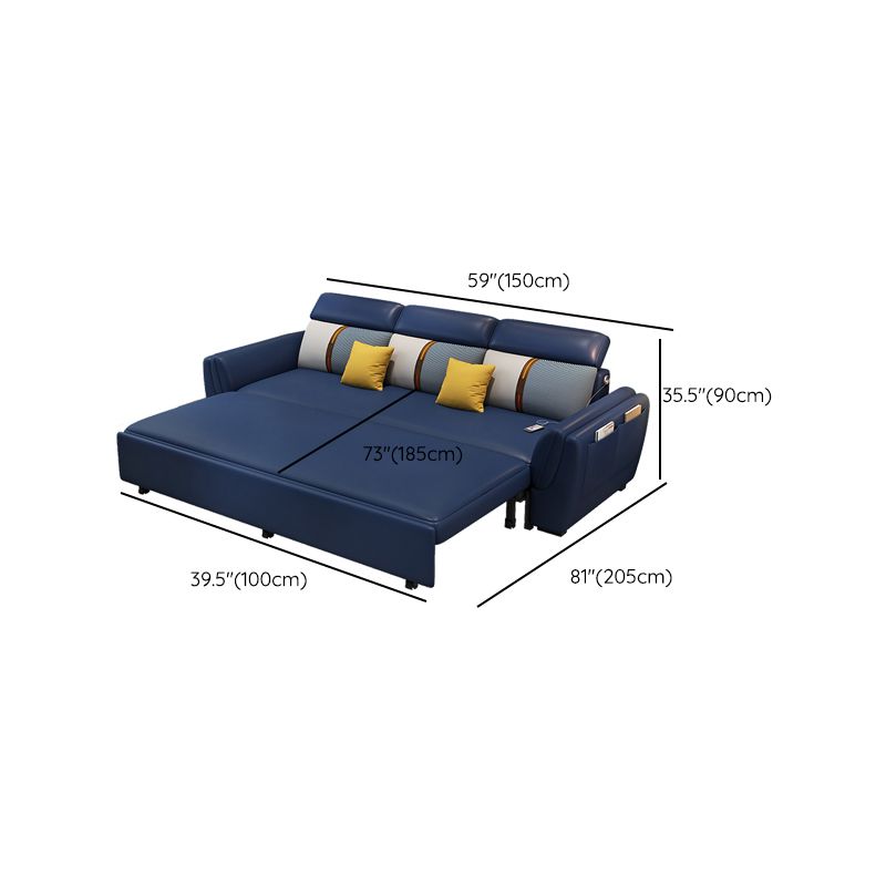 Blue Convertible Sofas Water Resistant Sofa Bed with Storage