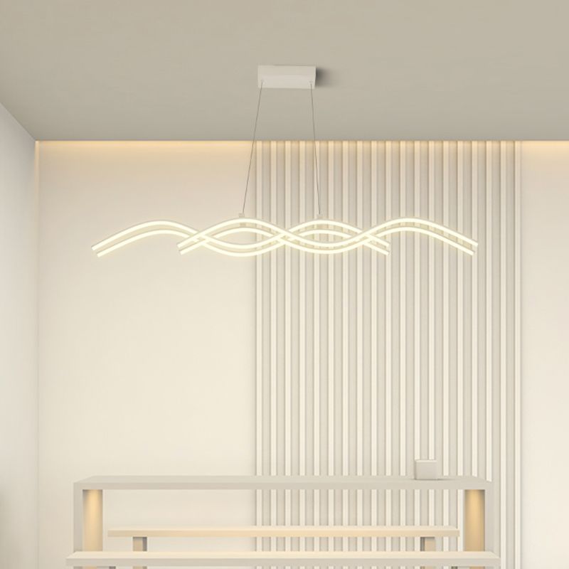 Idées d'éclairage d'île linéaire de style moderne métal 4 pendentifs îles légères