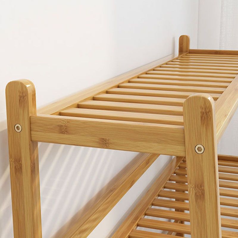 Contemporary Open Back Bamboo Bookshelf Ladder Bookcase with Shelves