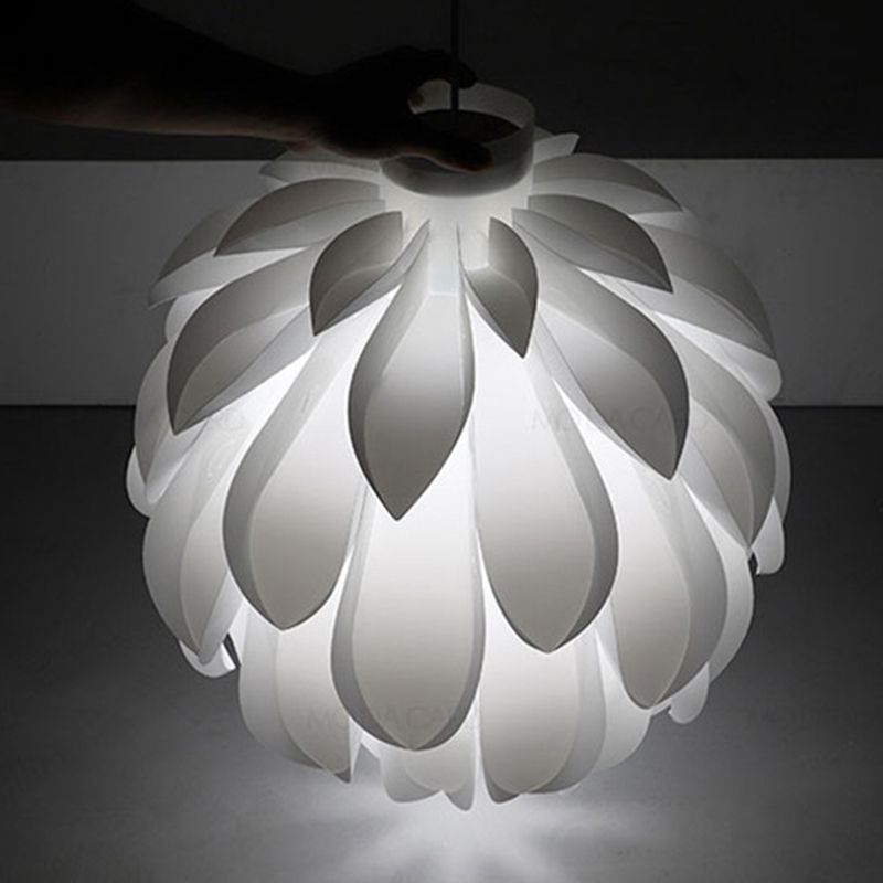 White Plastic Single Hanging Lamp in Modern Creative Style Wrought Iron Pinecone Pendant Light