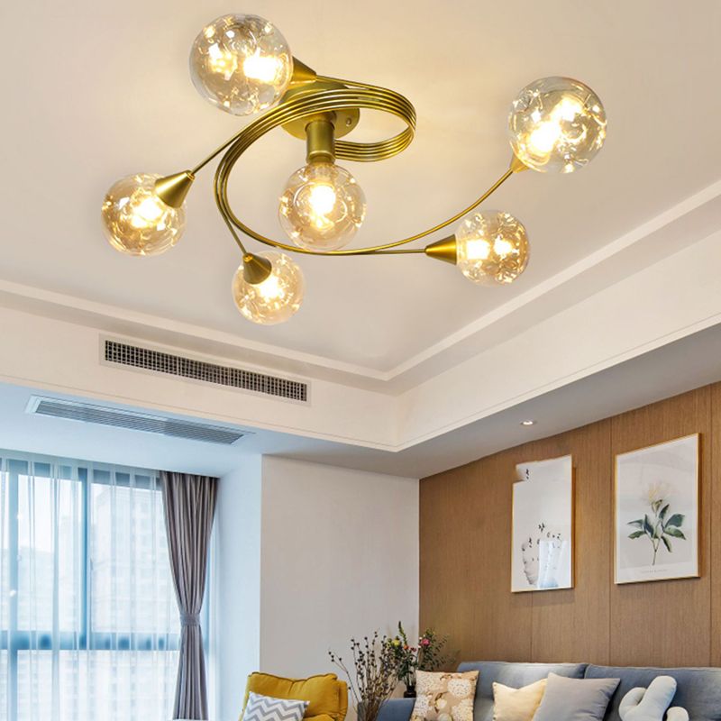 Luminaire semi-encastré en forme de verre, luminaire de plafond de style moderne
