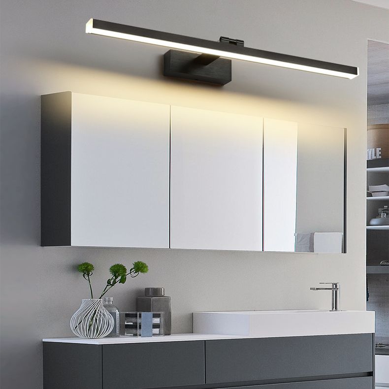 Lineaire SCONCE LICTE FICTURE Hedendaags aluminium LED Badkamer Wandlamp in het zwart