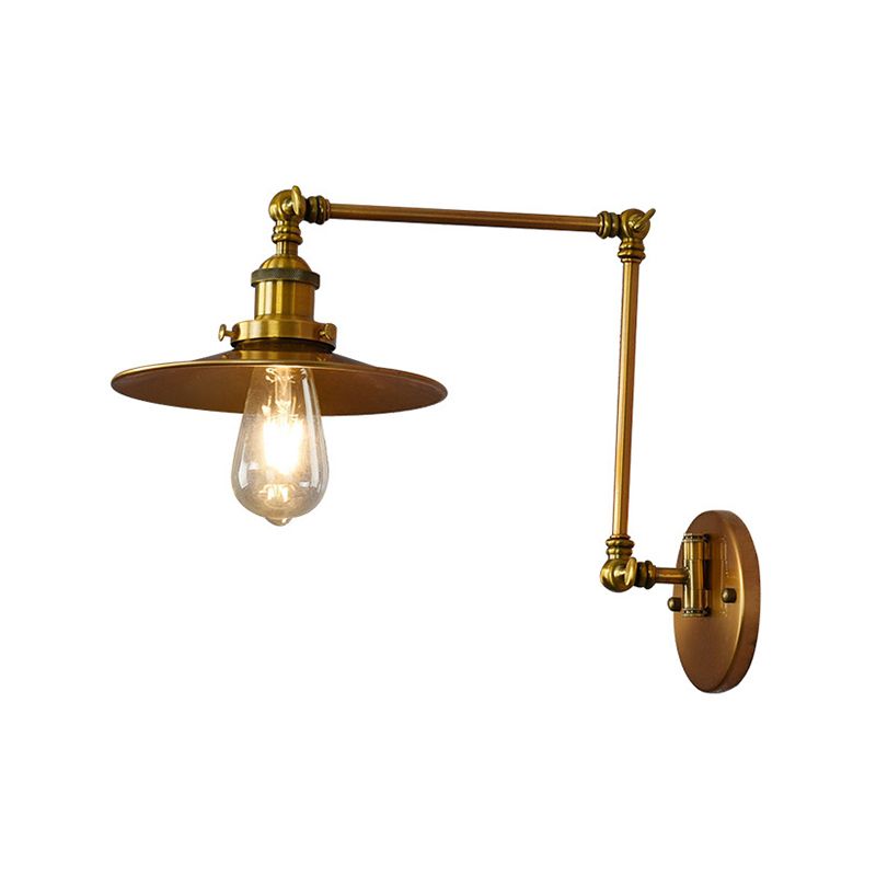 Industrial Style Swing Arm Wall Sconce Metal 1 Light Sconces for Bedroom