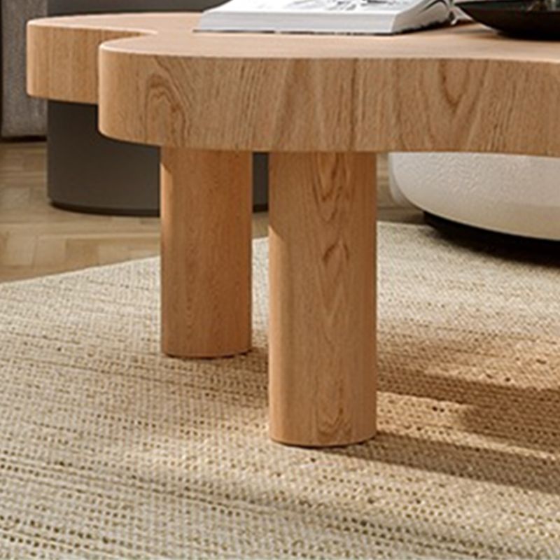 Nordic Cocktail Table 3 Legs Solid Wood Geometric Single Coffee Table