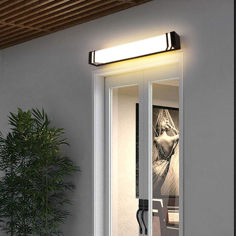 Modern Simple Iron Wall Light Rectangle Shape Wall Lamp with Acrylic Shade for Bedroom