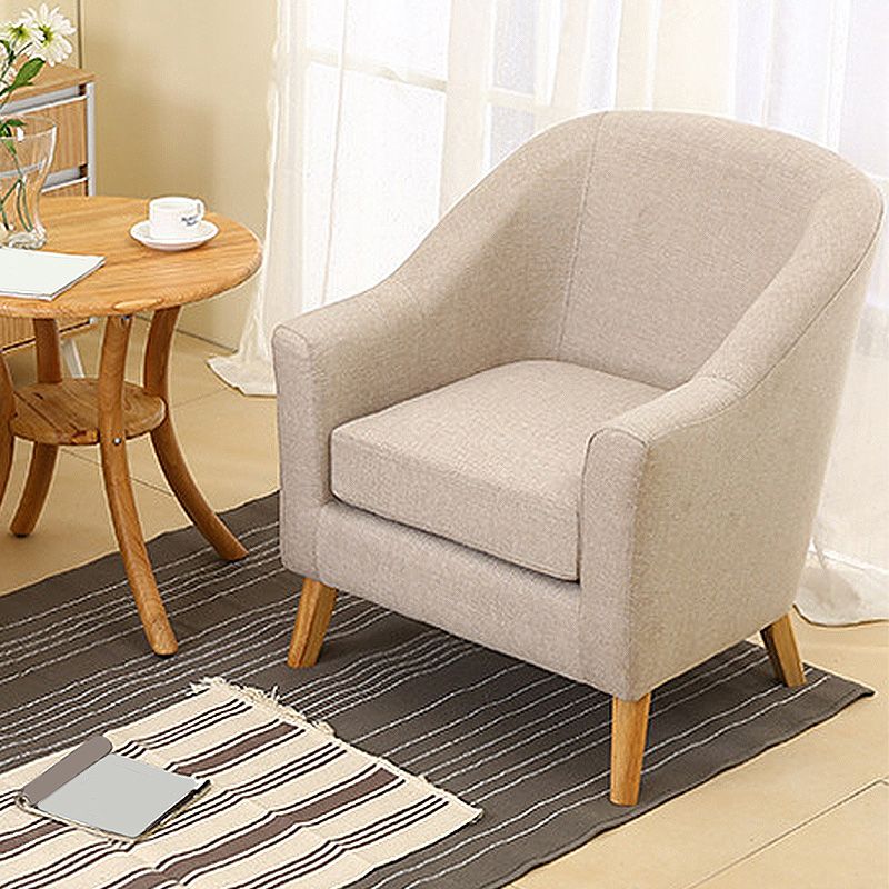 Basic Four Leg Chair with Sloped Arms and Removable Cushions