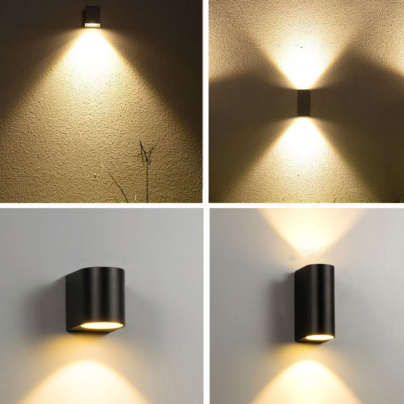 Modern Minimalist Style Cylinder Up and Down LED Wall Sconce Metal Wall Mounted Lamps