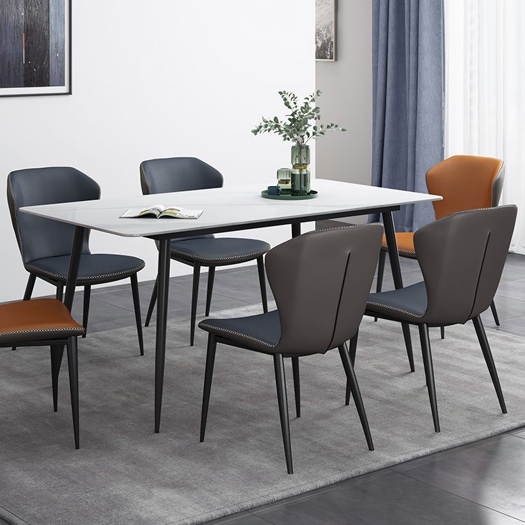 Mesa de comedor de estilo industrial rectangular Mesa fija de piedra sinterizada para cocina