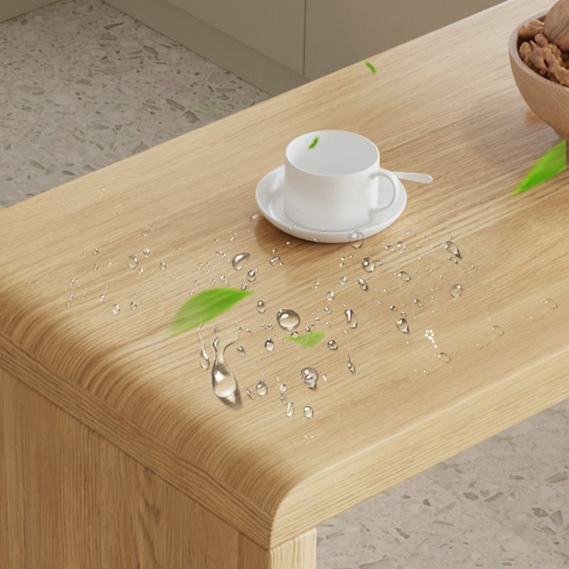 Contemporary Solid Wood Top Rectangle Bar Dining Table with Storage