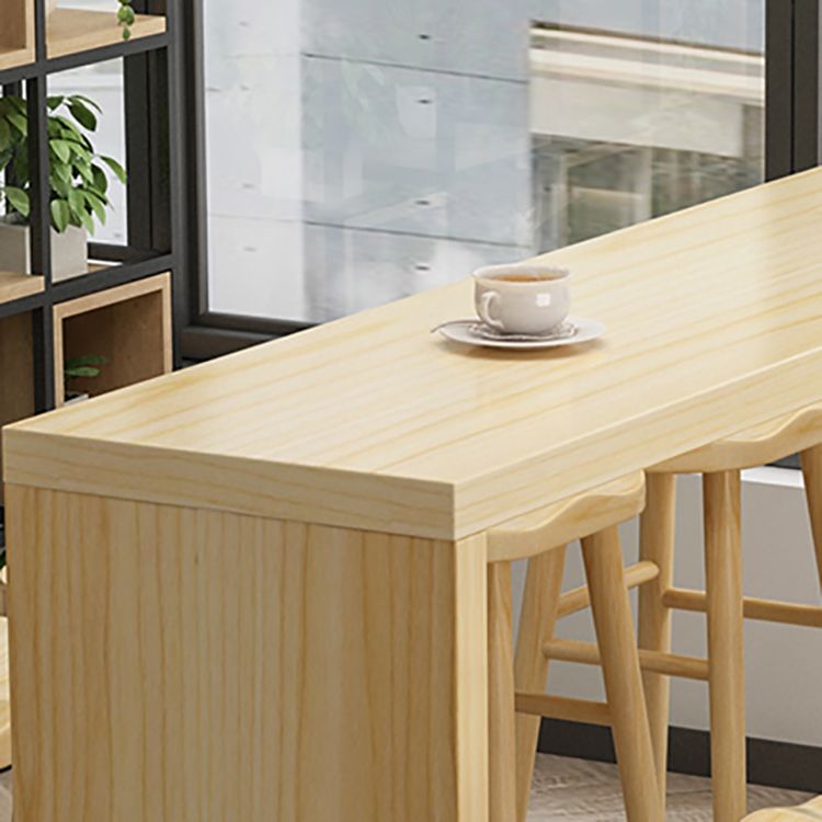 Modern Bar Dining Table Rectangle Wooden Frame Bar Table for Kitchen