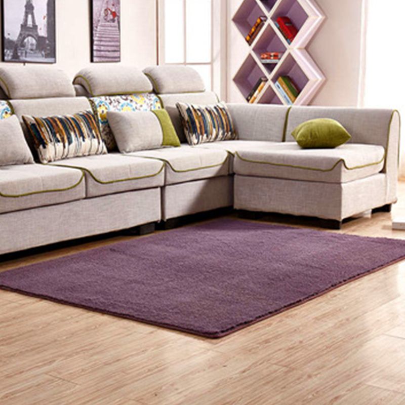 Simple Multi Color Plain Rug Cotton Comfort Area Carpet Non-Slip Backing Pet Friendly Rug for Bedroom