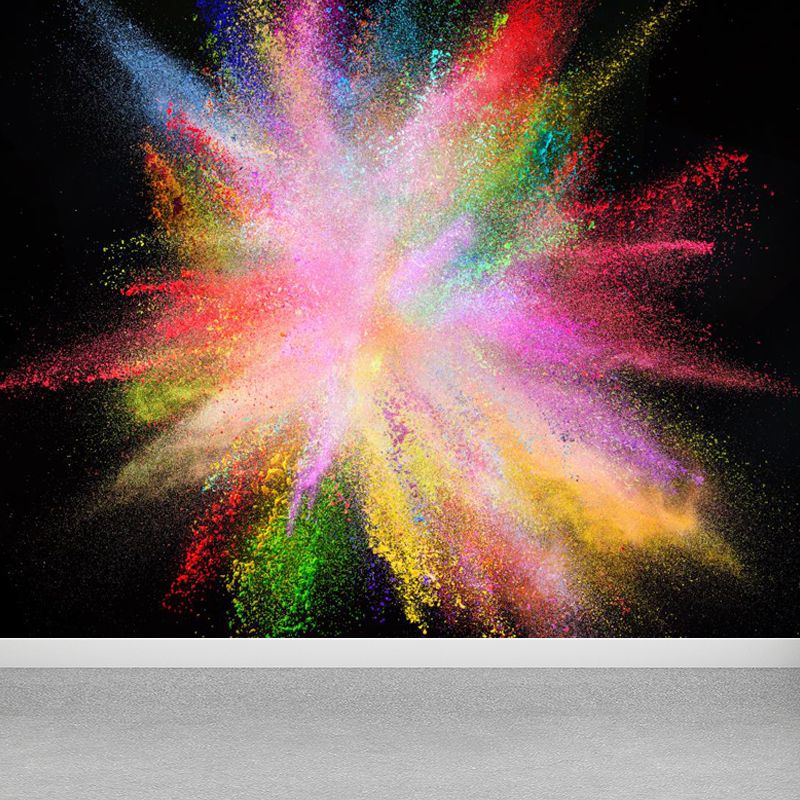 Huge Bursting Rainbow Wallpaper Mural Stain-Proof Modern Sitting Room Wall Decor