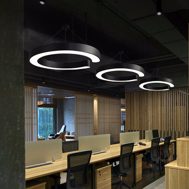 Minimalist C Shaped Hanging Lighting Acrylic Office LED Commercial Pendant Light Fixture