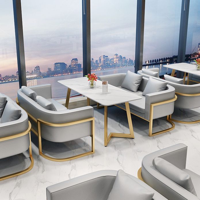 Traditional Luxury Style Dining Table White Sintered Stone Table for Dining Room