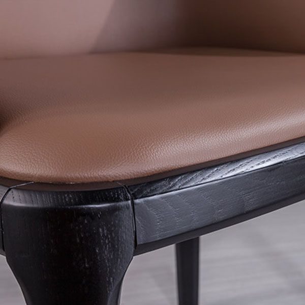 Silla de comedor industrial Ash Parsons, silla auxiliar de cuero con acabado mate (juego de 2)